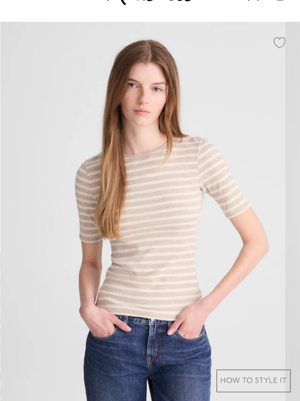 Madewell 9-9 LuxeRib Tee in Coastal Dune, size Small